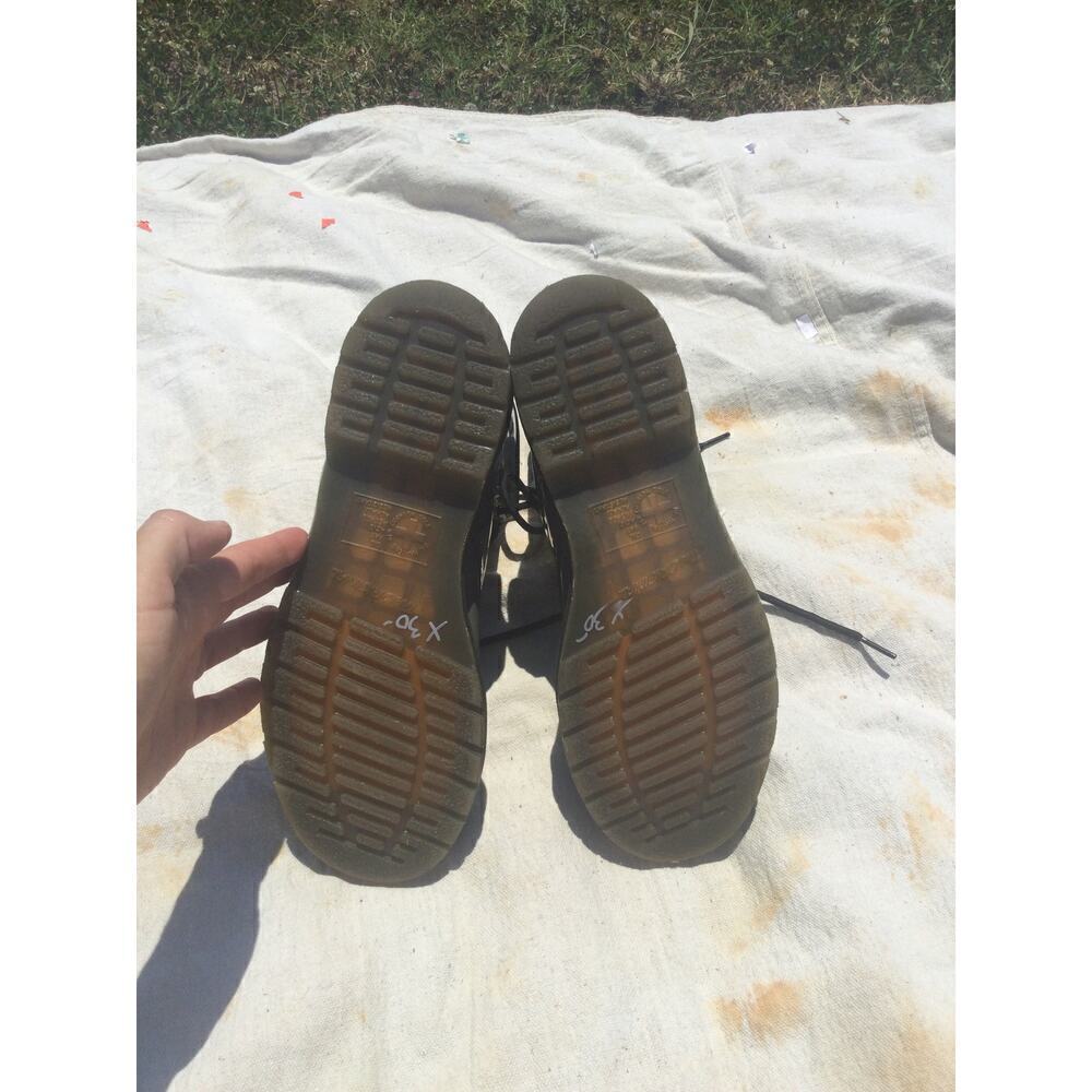 Dr. Martens Combat Mid Calf Boots Ladies 9 Doc Grunge Punk Rock Iridescent Grey - Picture 7 of 9